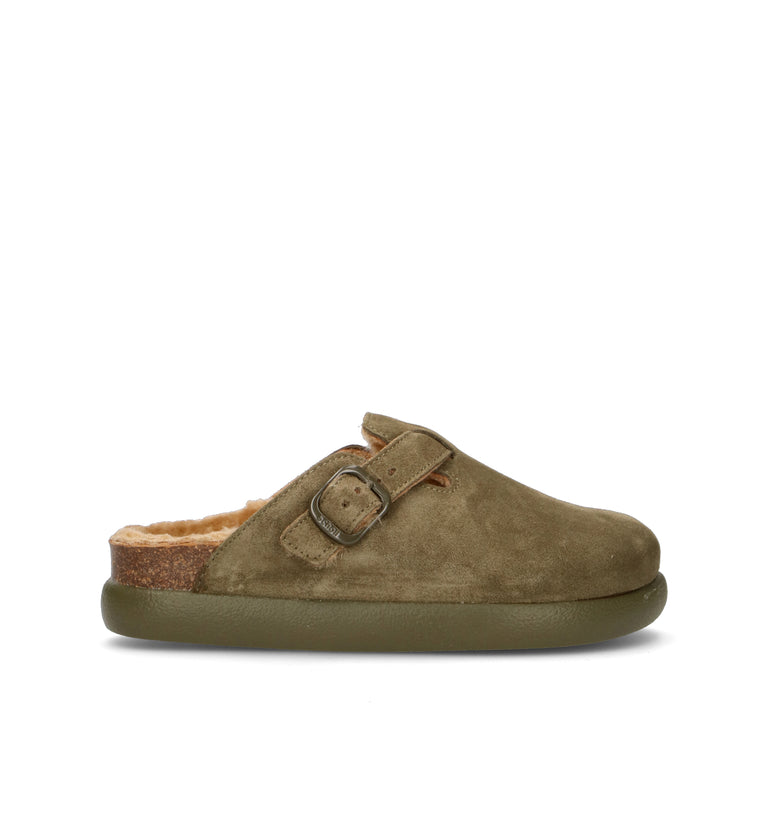 SCHOLL Sabot donna oliva in suede