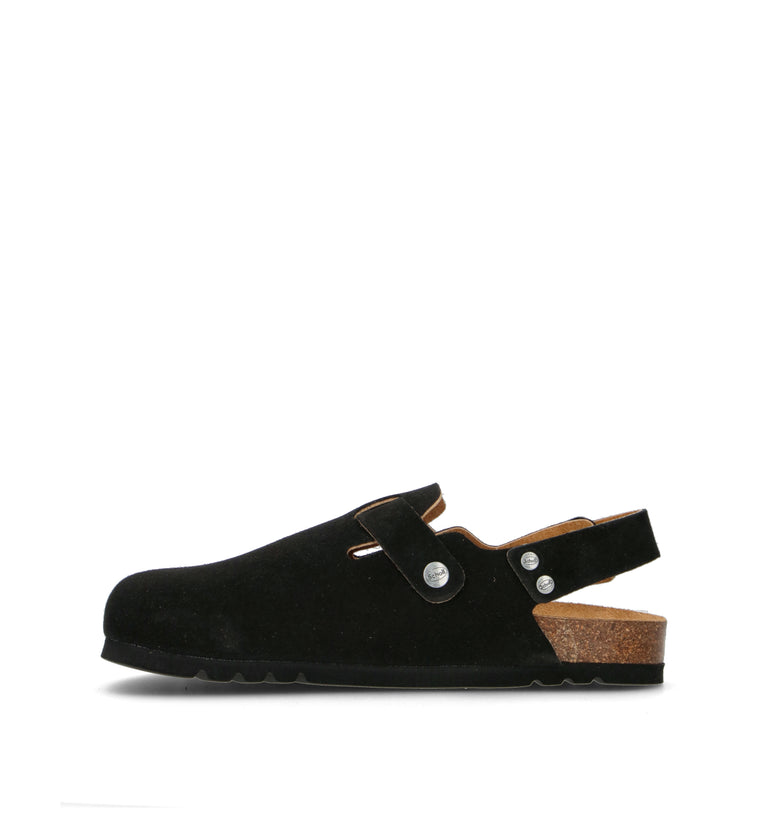 SCHOLL Zoccolo uomo nero in suede