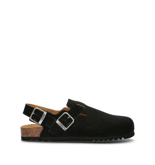 SCHOLL Zoccolo uomo nero in suede