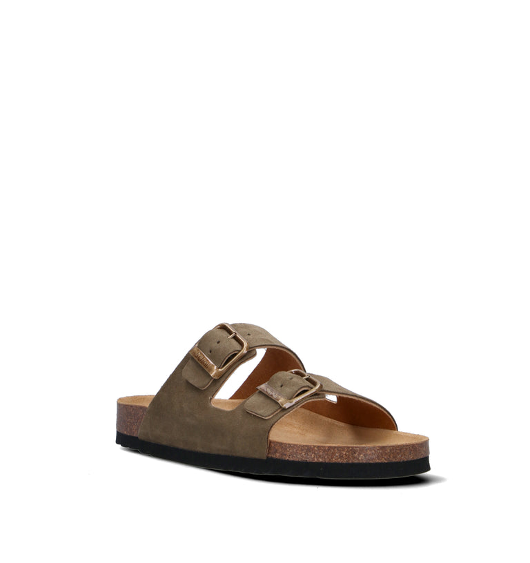 SCHOLL Ciabatta uomo khaki in suede