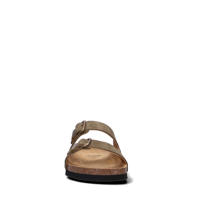 SCHOLL Ciabatta uomo khaki in suede
