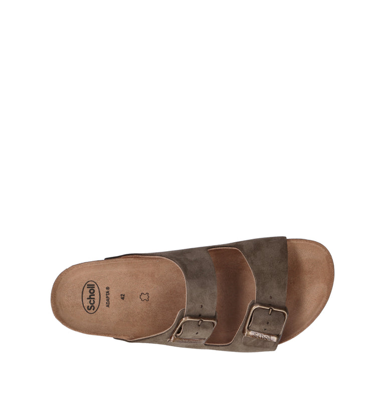 SCHOLL Ciabatta uomo khaki in suede