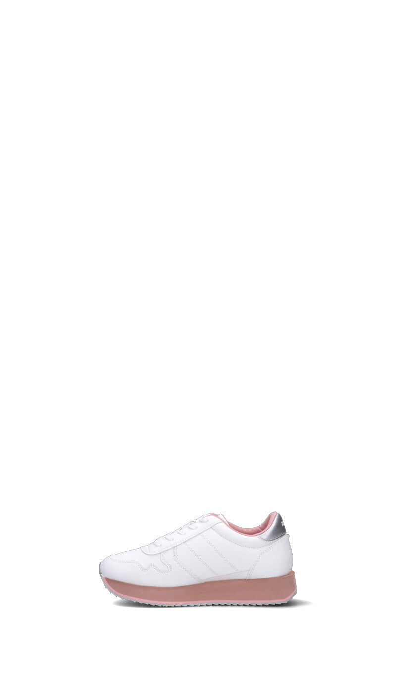BLAUER Sneaker bimba bianca/rosa/argento in suede