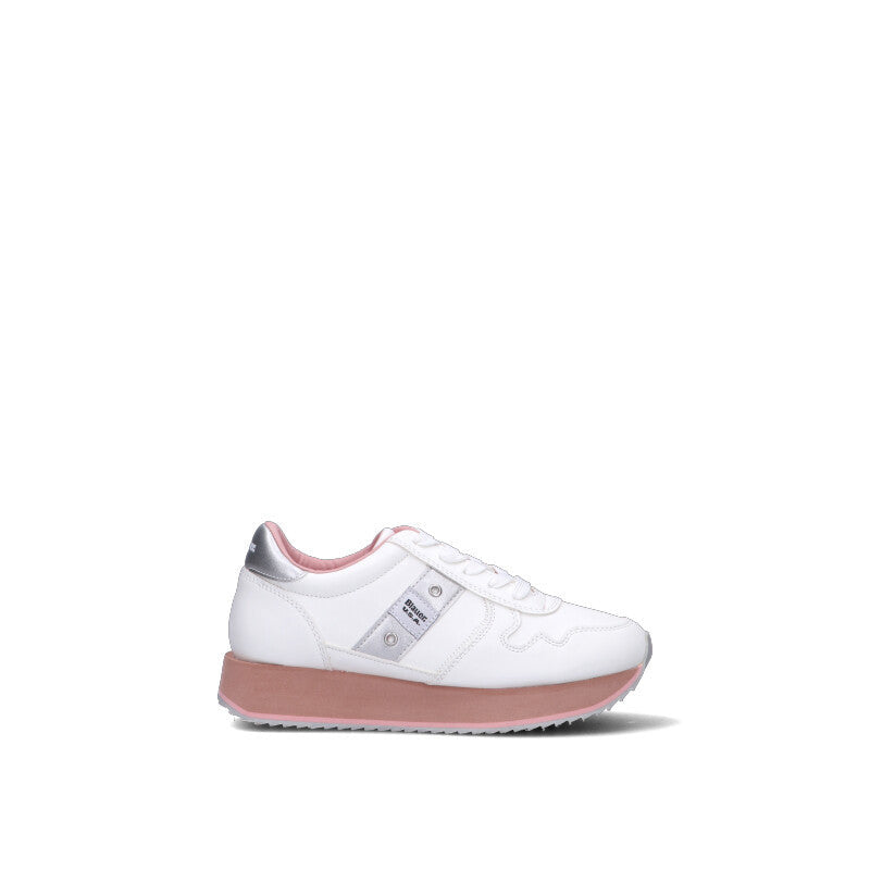 BLAUER Sneaker bimba bianca/rosa/argento in suede