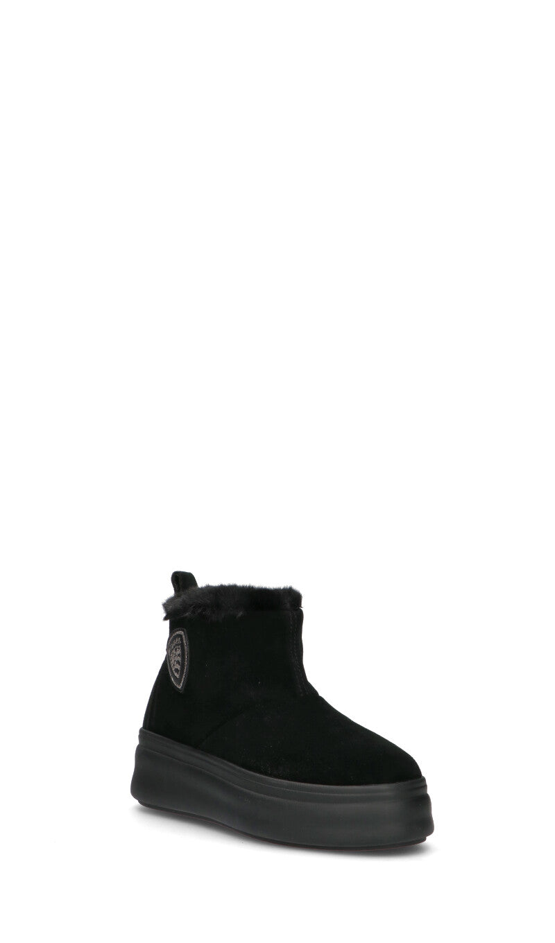 BLAUER Stivaletto pelo donna nero in suede