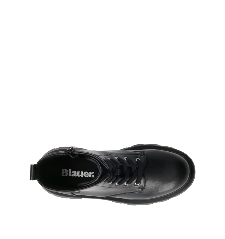 BLAUER Anfibio donna nero in pelle