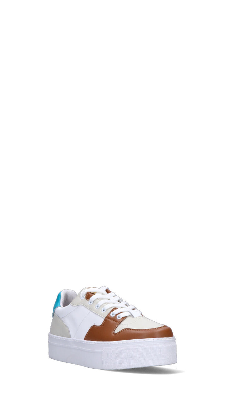 FRACOMINA Sneaker donna bianca/marrone/azzurra in pelle
