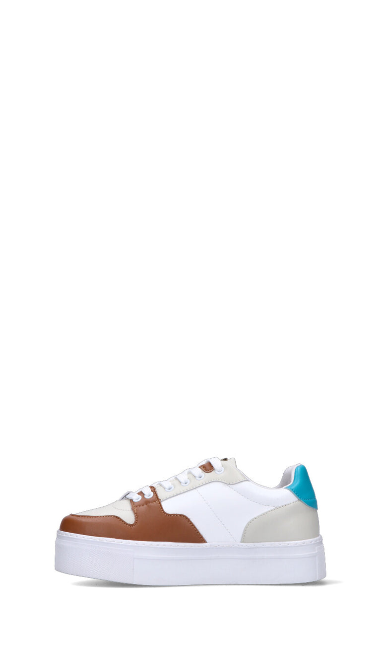 FRACOMINA Sneaker donna bianca/marrone/azzurra in pelle
