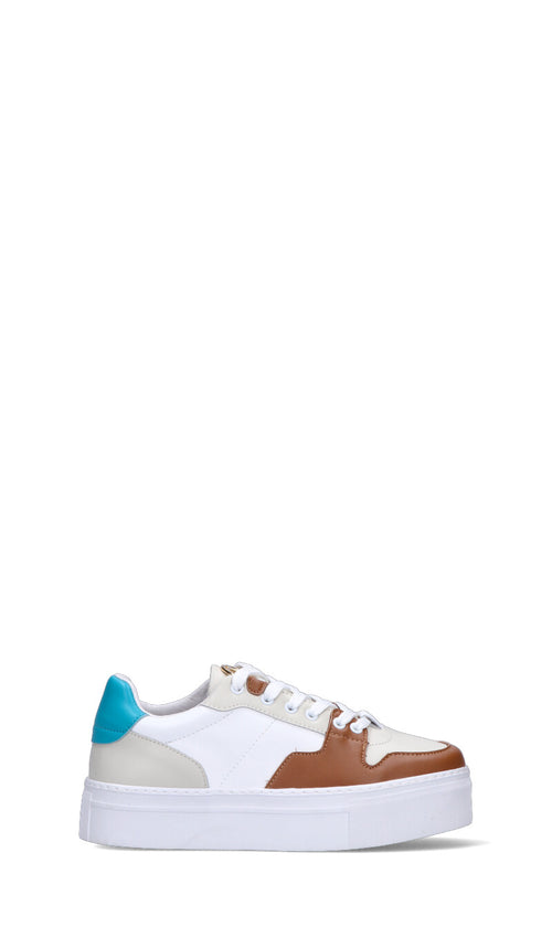 FRACOMINA Sneaker donna bianca/marrone/azzurra in pelle