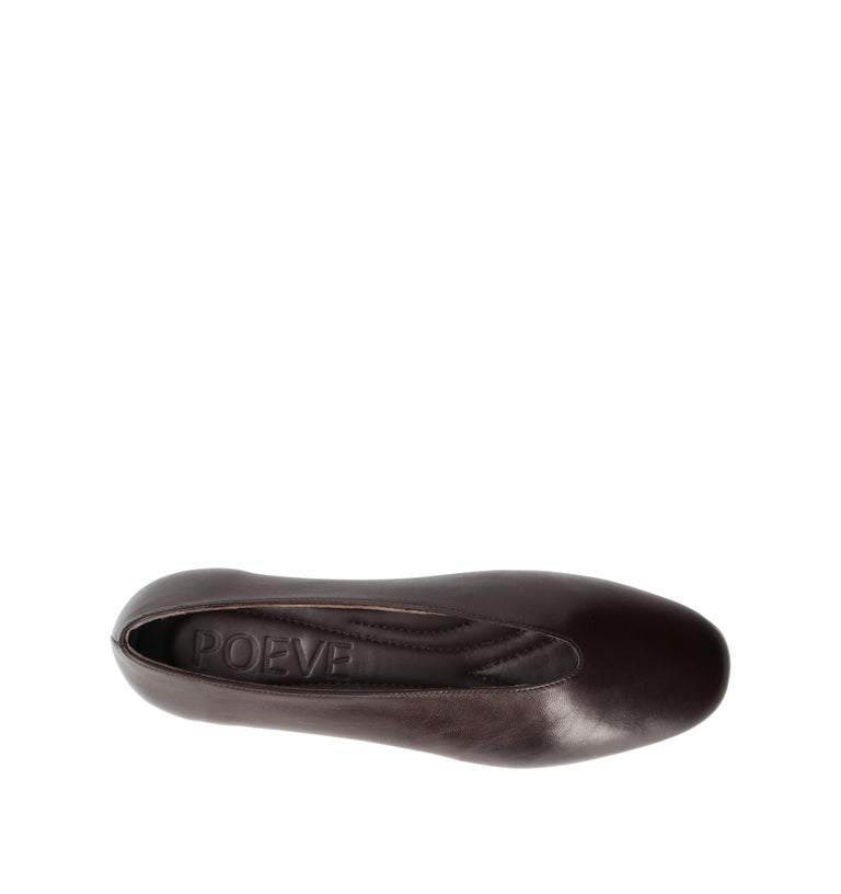 POEVE Ballerina donna testa di moro in pelle