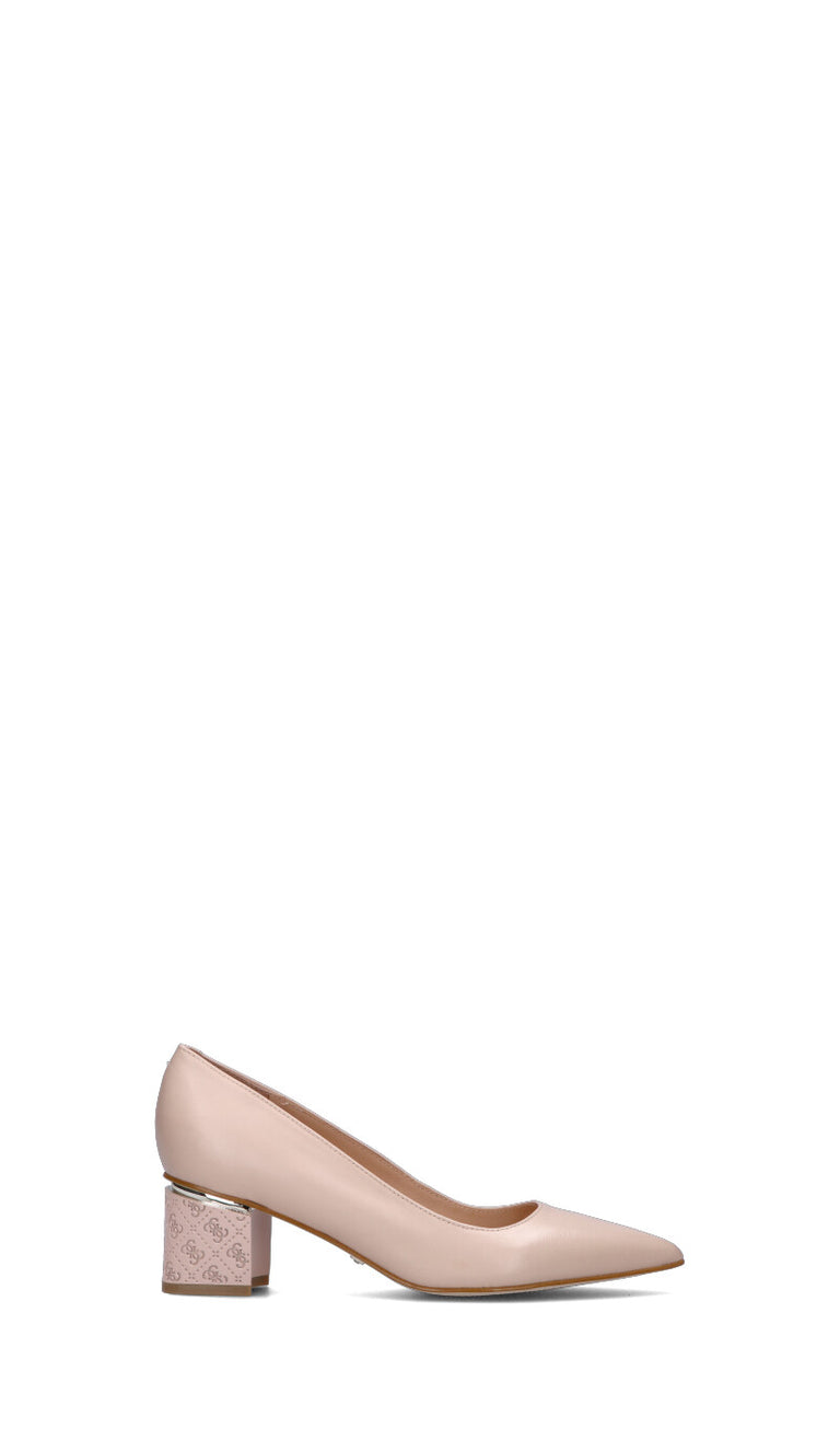 GUESS Decollete donna beige in pelle Quellogiusto