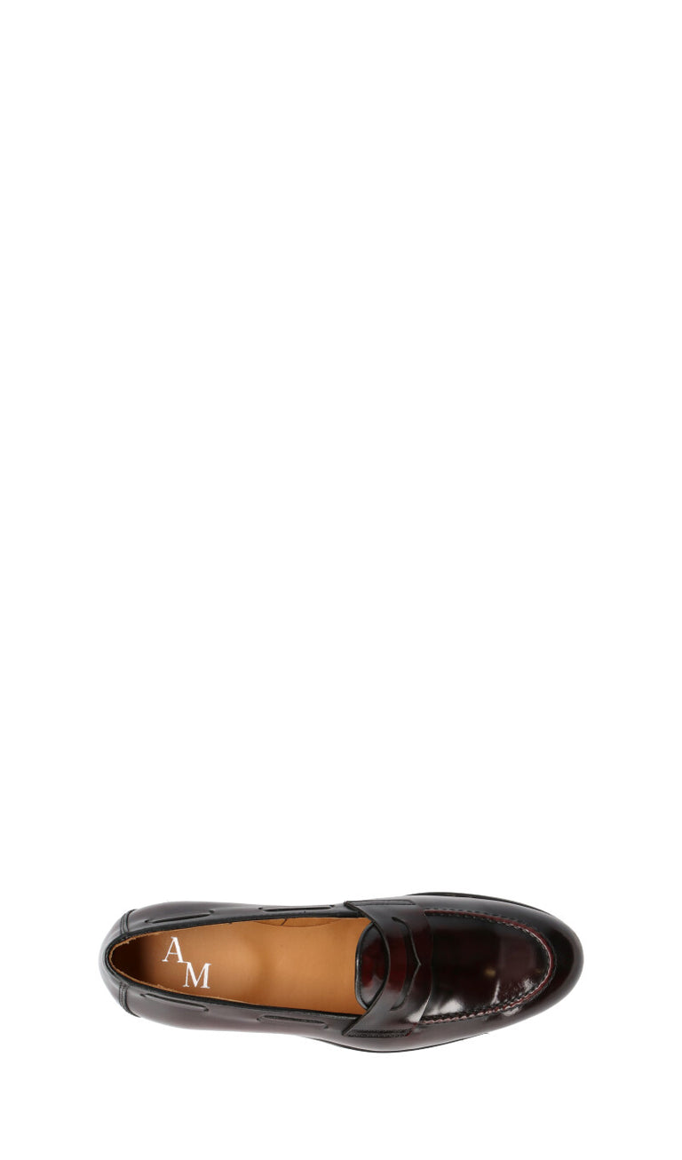 ANTICO MASTRO Mocassino donna bordeaux in pelle