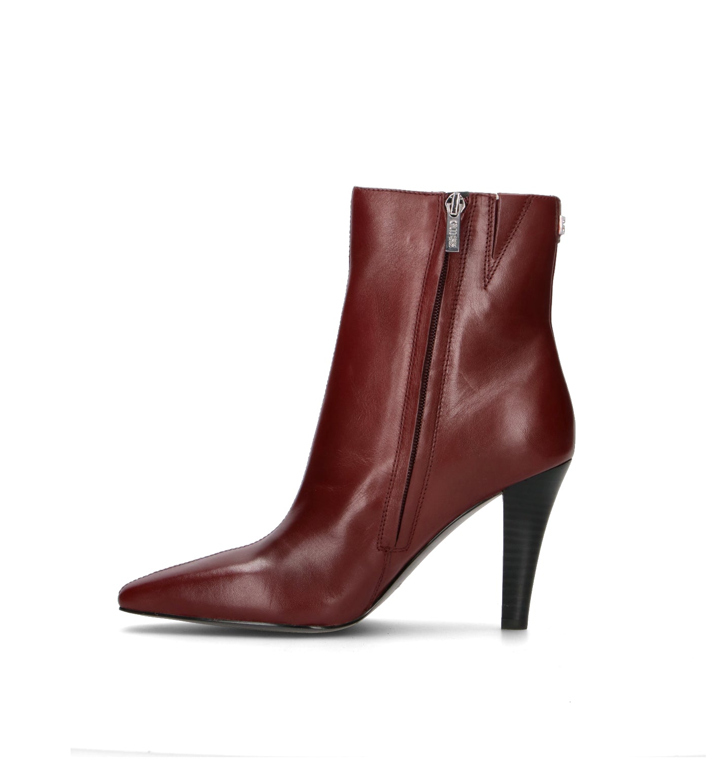 GUESS Tronchetto donna bordeaux in pelle