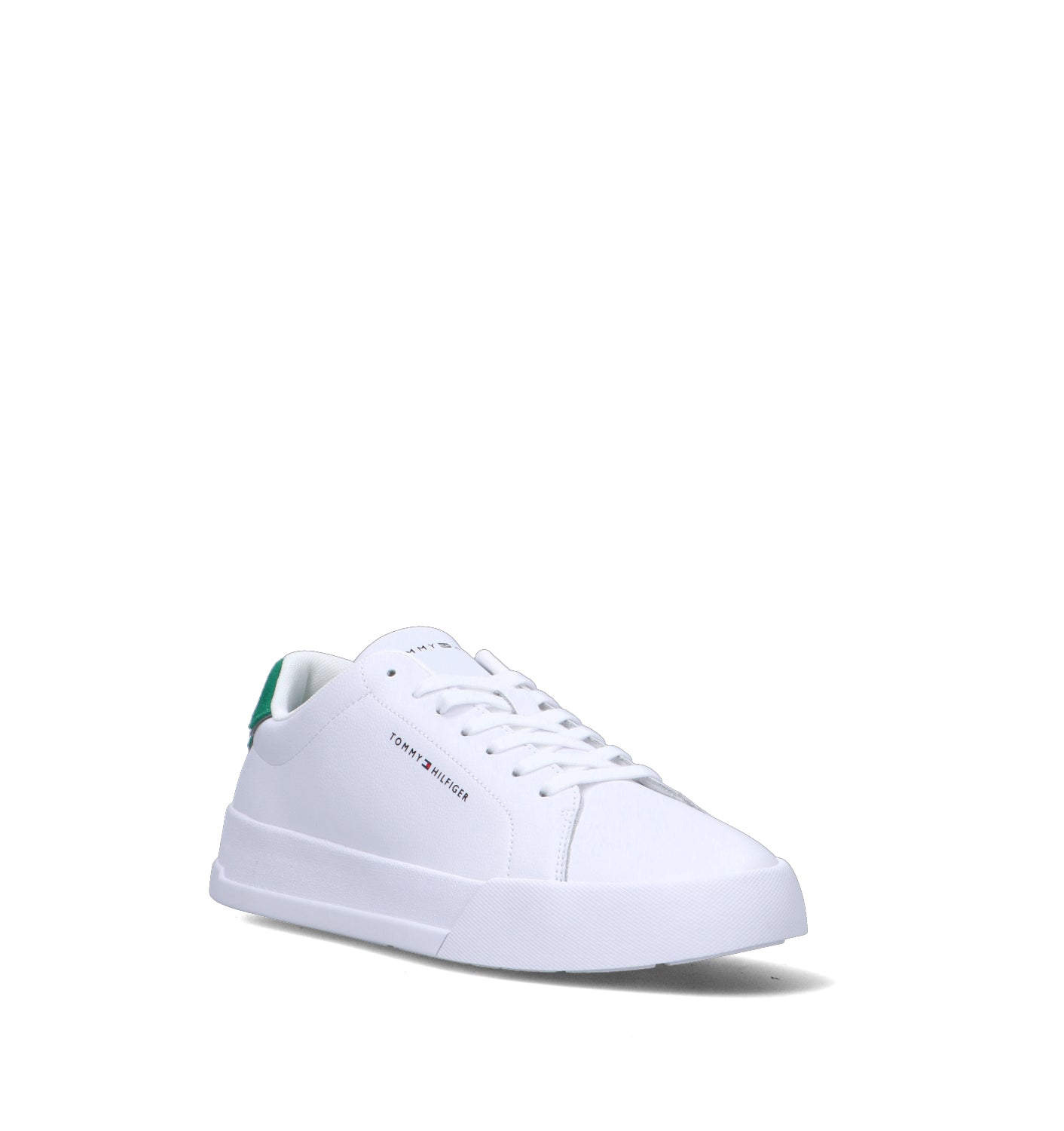 TOMMY HILFIGER Sneaker uomo bianca/verde in pelle