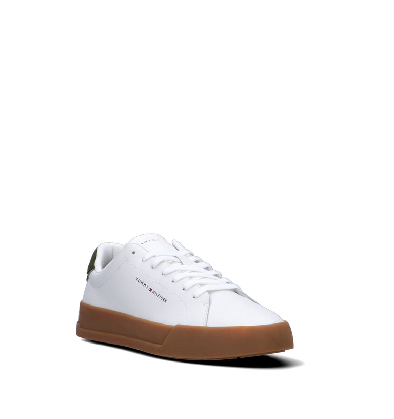 TOMMY HILFIGER Sneaker uomo bianca/verde in pelle