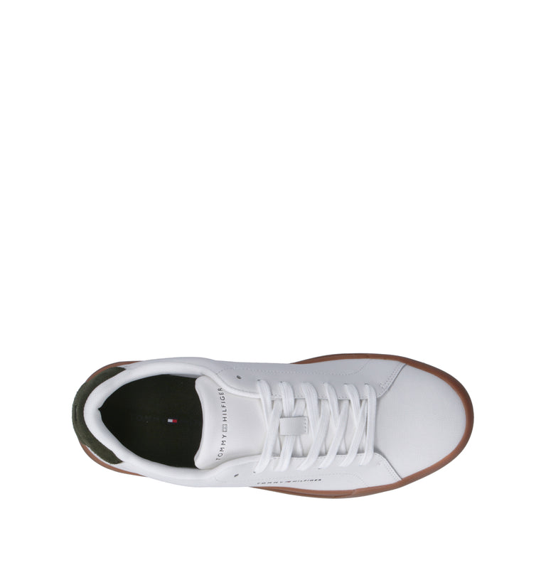 TOMMY HILFIGER Sneaker uomo bianca/verde in pelle