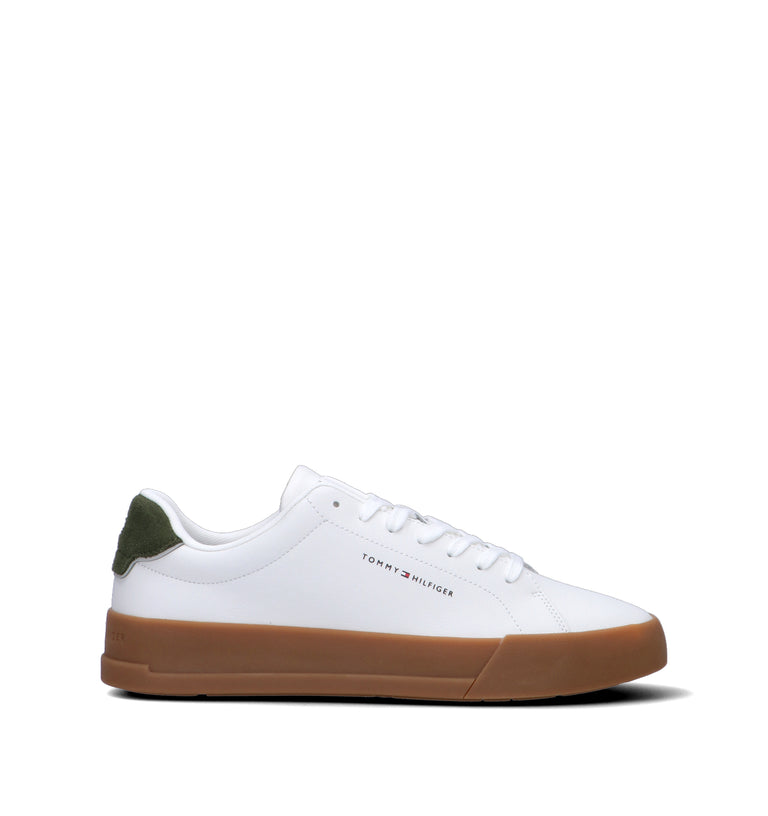 TOMMY HILFIGER Sneaker uomo bianca/verde in pelle
