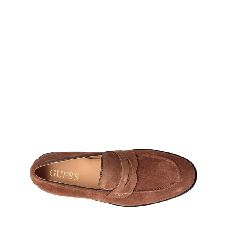 GUESS Mocassino uomo marrone in suede