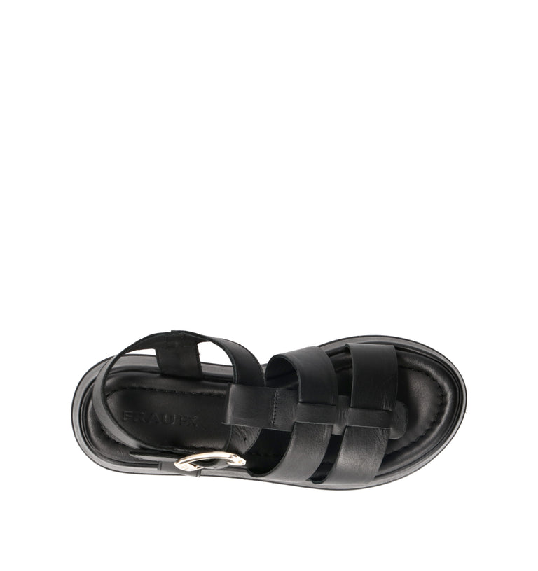 FRAU Sandalo donna nero in pelle