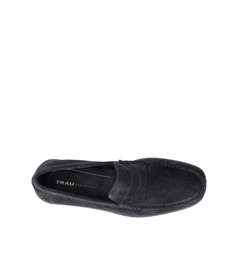 FRAU Mocassino uomo blu in suede