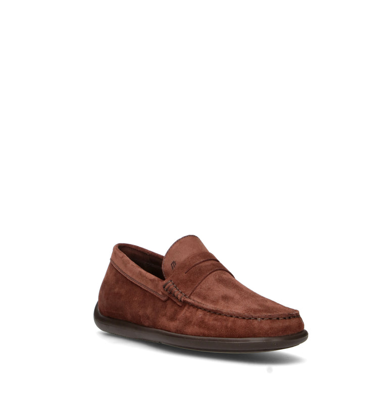 FRAU Mocassino uomo marrone in suede