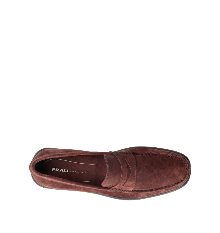 FRAU Mocassino uomo marrone in suede