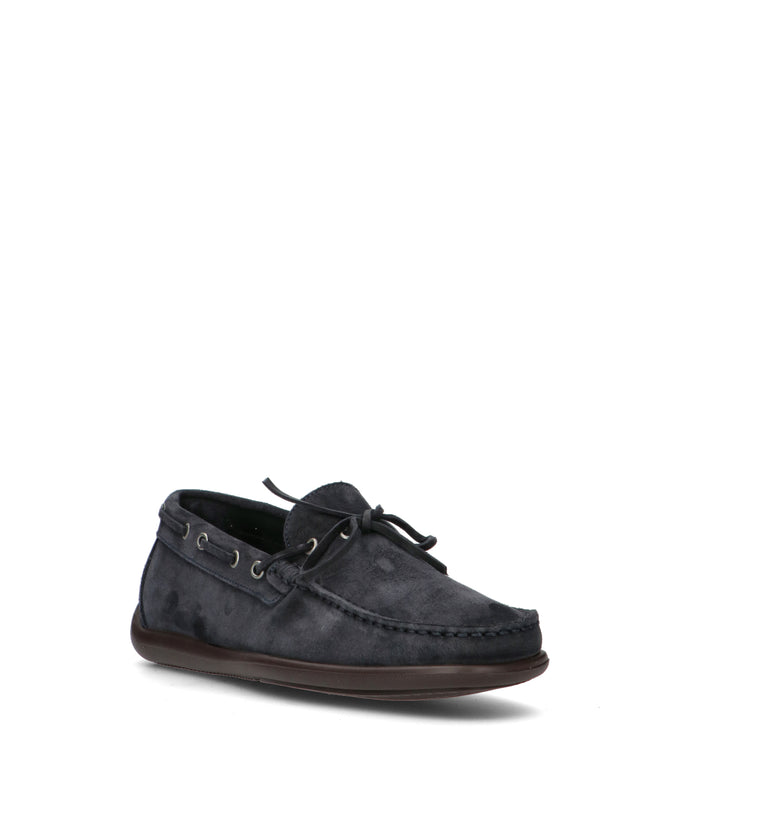 FRAU Mocassino uomo blu in suede