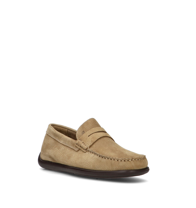FRAU Mocassino uomo beige in pelle