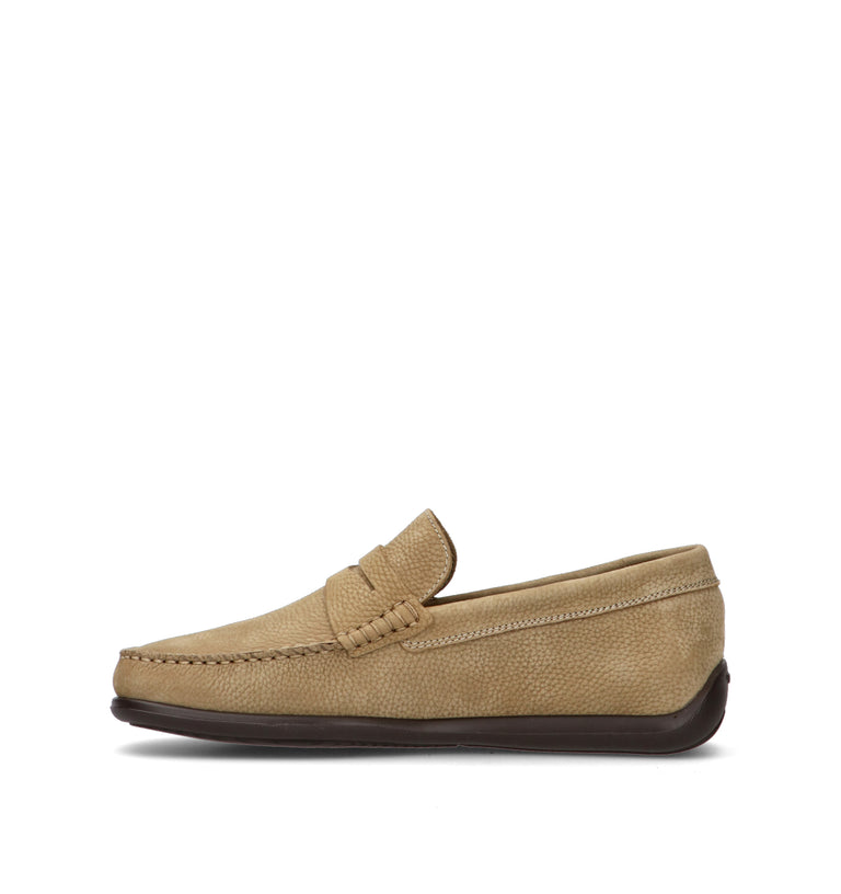 FRAU Mocassino uomo beige in pelle