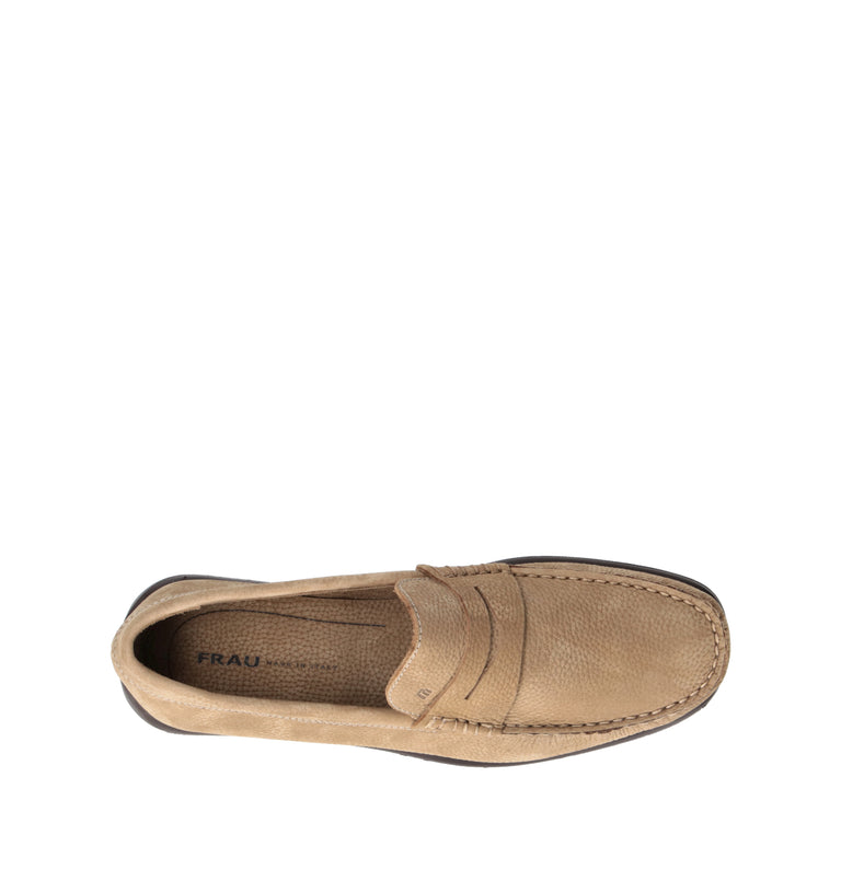 FRAU Mocassino uomo beige in pelle