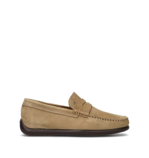 FRAU Mocassino uomo beige in pelle