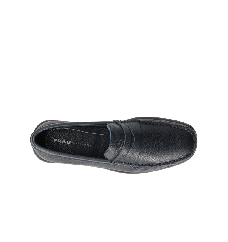 FRAU Mocassino uomo blu in pelle