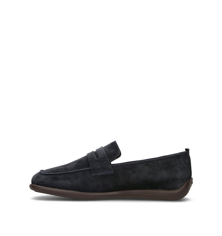 FRAU Mocassino uomo blu in suede