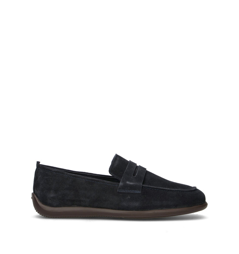 FRAU Mocassino uomo blu in suede