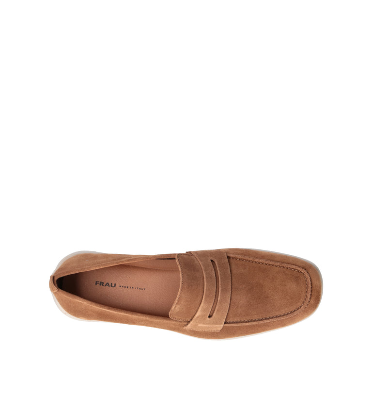 FRAU Mocassino uomo marrone in suede