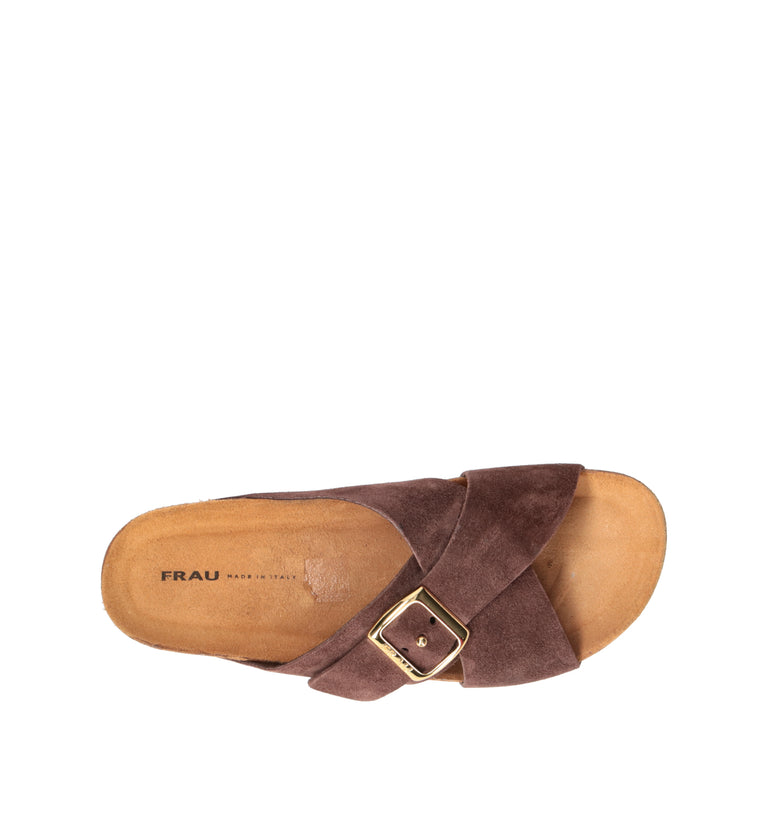 FRAU Ciabatta donna marrone in suede