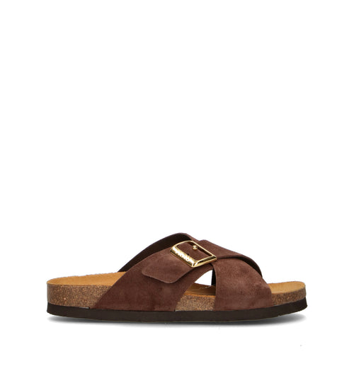 FRAU Ciabatta donna marrone in suede