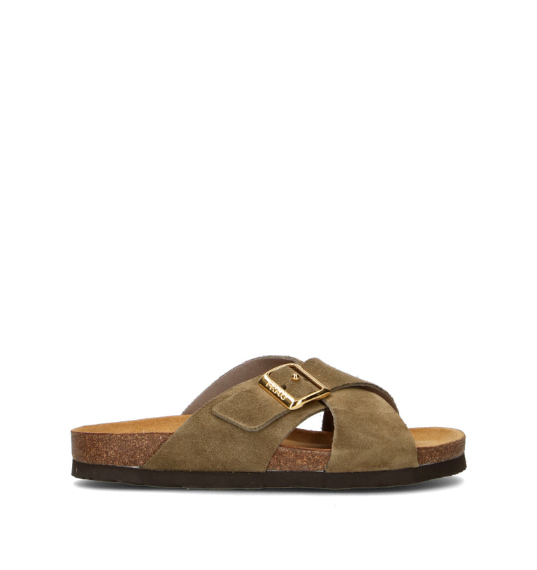 FRAU Ciabatta donna oliva in suede