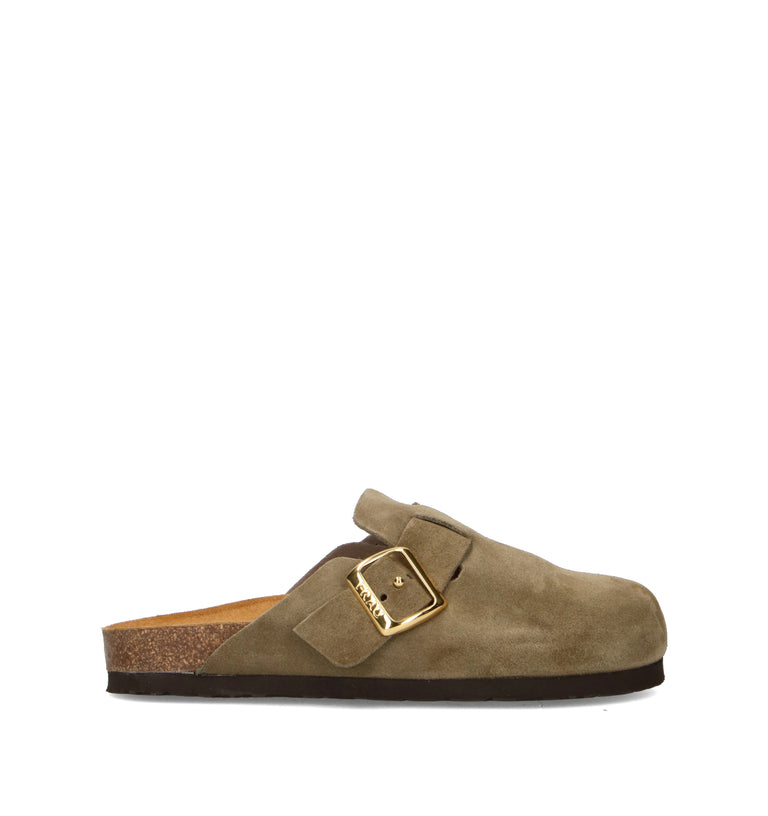 FRAU Ciabatta donna verde in suede