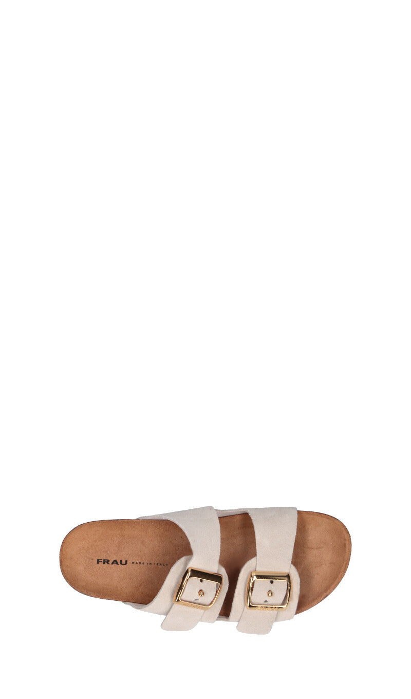 FRAU Ciabatta donna bianca in suede