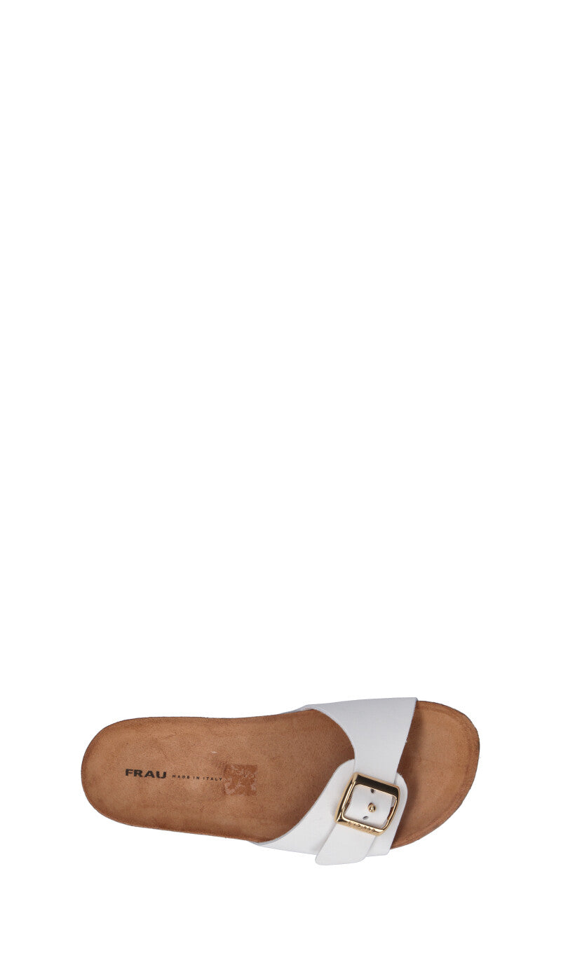 FRAU Ciabatta donna bianca in pelle