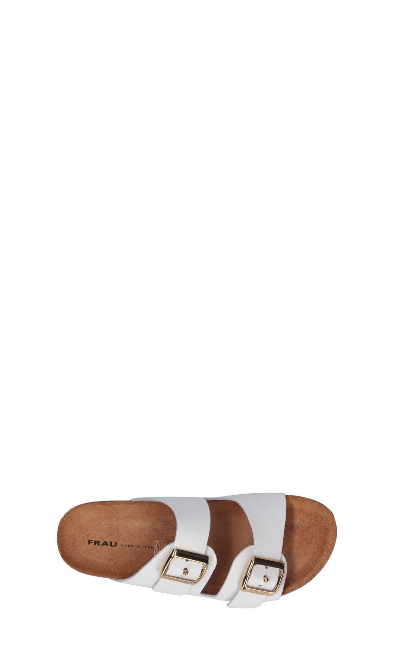 FRAU Ciabatta donna bianca in pelle