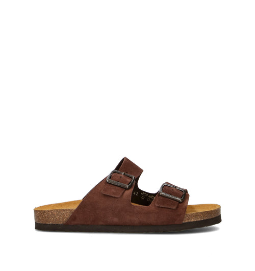 FRAU Ciabatta uomo marrone in suede