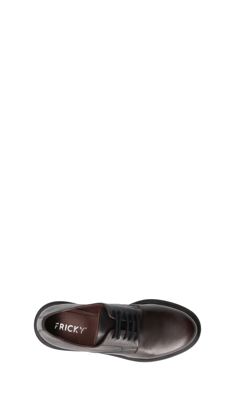 FRICKY Stringata donna marrone in pelle