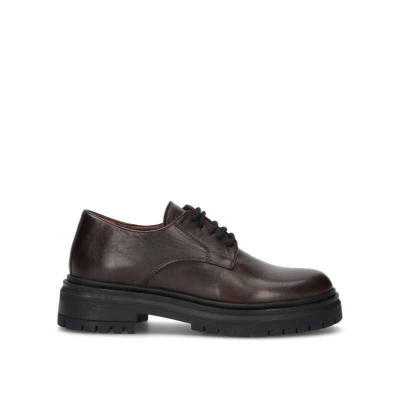 FRICKY Stringata donna marrone in pelle