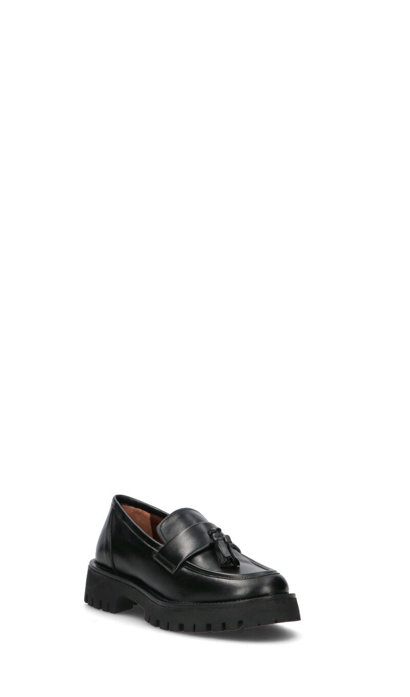 FRICKY Mocassino donna nero in pelle