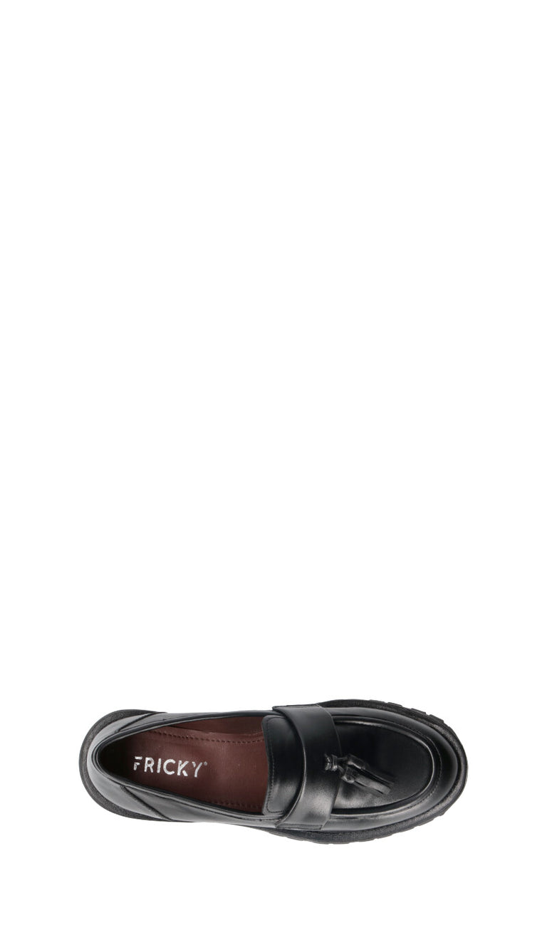FRICKY Mocassino donna nero in pelle
