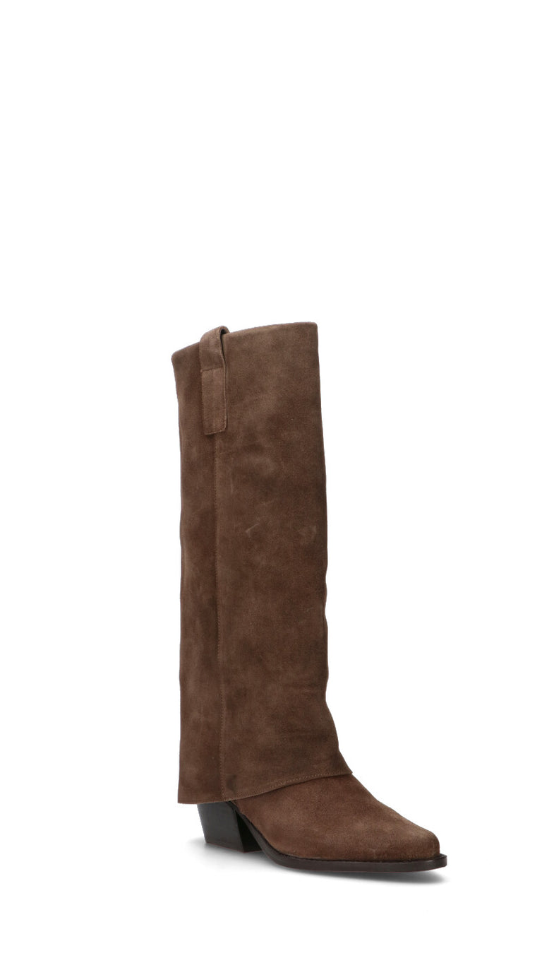 FRICKY Stivale donna marrone in suede