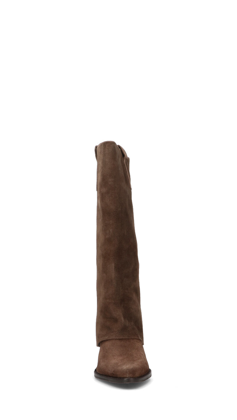 FRICKY Stivale donna marrone in suede