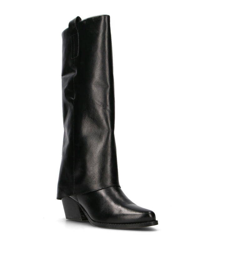 FRICKY Stivale donna nero in pelle